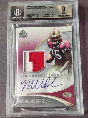 2006 SP Authentic MICHAEL ROBINSON /999 Jersey Auto Rookie RC #250 BGS 9 MINT - Image 1 of 4