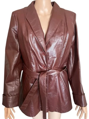 Womens Cowhide Leather Jacket Sears The Fashion Place Lined Vintage 14 - Image 1 of 4