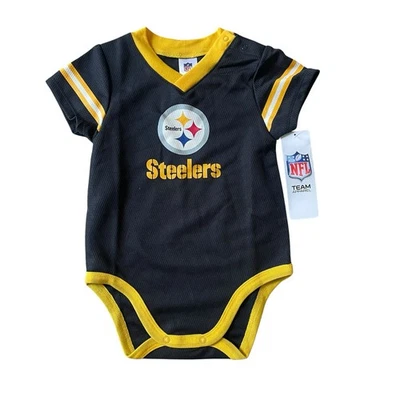 Baby Pittsburgh Steelers Short Sleeve Jersey Bodysuit One Piece Size 18 Months - Image 1 of 4