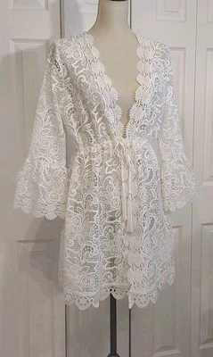 Melissa Odabash Chaqueta Top Marfil Beige Encaje M Foto 1 de 4