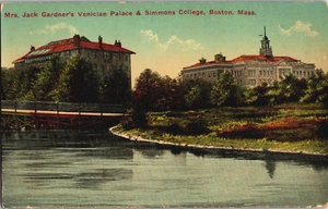 Antique Postcard 1911  Jack Garnder's Venician Palace Simmons College Boston MA - Bild 1 von 2