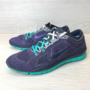 Nike Free 5.0 TR Fit 4 Training Running Shoes Women's 11 Black Purple Print - Picture 1 of 11