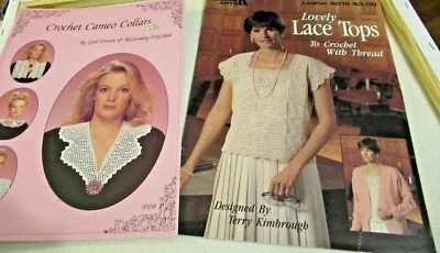 2 Bks..LEISURE ARTS-1990 Lovely Lace Tops to Crochet &1987Crochet Cameo Collars. - Image 1 of 4