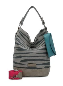 Bolso de hombro Fritzi de Prusia Canvas Izzy07 Olga Hobo Bag Zebra Wild - Imagen 1 de 3