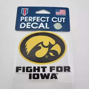 Decalcomania Iowa Hawkeyes WinCraft 4"x4" taglio perfetto lotta per logo Iowa Tigerhawk - Foto 1 di 5