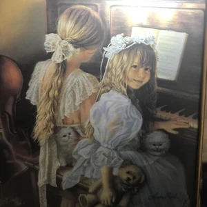 Sun Catcher by Sandra Kuck, "Rhapsody & Lace" Glass Framed Print, HTF EUC  - Picture 1 of 4