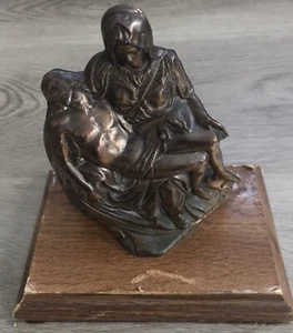 Pieta Statue Cold Cast Bronze Sculpture Michelangelo Replica Jesus Christ Mary - Picture 1 of 8