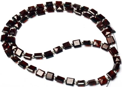 Natural Gem Mozambique Garnet 6 to 7 mm Faceted Baguette Beads 19" Strand - Image 1 of 4