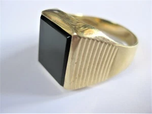 Anillo Sello De Oro 585 Con Ónix, 7,92 g - Imagen 1 de 3