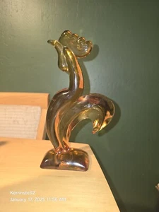 Vintage Viking Glass Kellogg Rooster Amber Yellow Epic - Picture 1 of 7