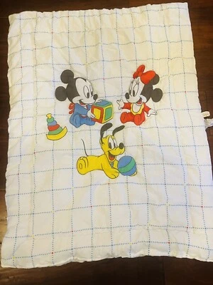 Manta edredón vintage Disney bebé Mickey Mouse Minnie Pluto bola cuna Foto 1 de 4