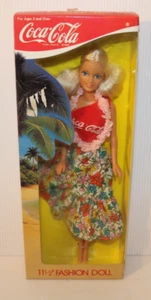 Vintage 1986 BBI Toys Coca Cola 11 1/2" Fashion Doll, Hawaii Lei, #4029 New NRFB - Picture 1 of 8