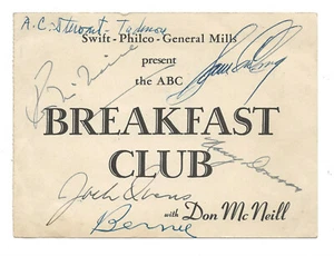 ABC Breakfast Club With Don McNeill Radio Show Autographed Card-Jack Owens-Swift - Picture 1 of 3