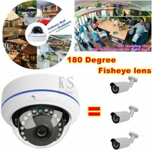 Waterproof CCTV Security Camera 1080P 180 Degree 1.8mm Fisheye Lens 2MP/5MP CMOS - Picture 1 of 14