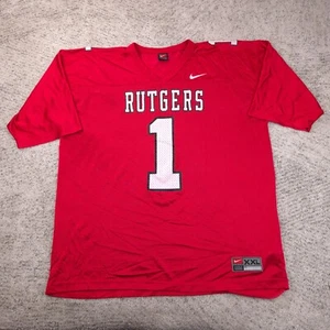 Rutgers Football Jersey Mens XXL Nike Team *STAINS* Scarlet Knights Mesh Vintage - Picture 1 of 15