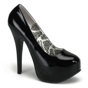 BORDELLO TEEZE-06 Plateau Pumps Schwarz Lack Klassisch Abendschuh B¸ro Part ... - Bild 1 von 2