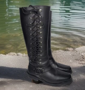 Z1R 2017 Size 9 Motorcycle Savage Leather Lace Up Women Riding Boots Tall Biker - Bild 1 von 8