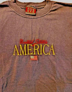 Camisa Antigua Marca Universitaria Patriótica Estados Unidos de América Bordada Azul Marino - Imagen 1 de 3