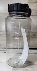 Durchsichtige breite BPA-freie Wasserflasche 32 Unzen mit schwarzer Kappe - Bild 1 von 8