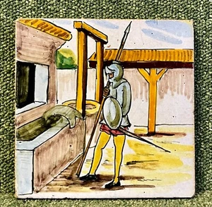 Vintage 1960's Triana Spanish Hand Painted Tile, Very Decorative, 137 mm x 137mm - Picture 1 of 5