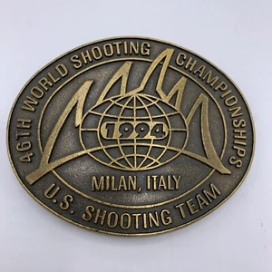 1994 46th World Shooting Championships US Shooting Team Belt Buckle Milan Italy - Picture 1 of 5