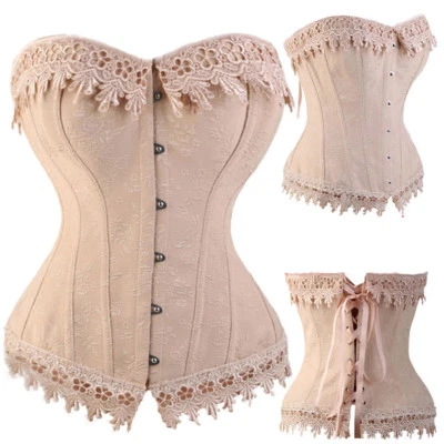 US Mujeres Corsé Bustier Lencería Vasca Sobre Busto Rojo Fiesta Disfraz Talla Grande Top Foto 1 de 4