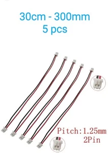 5 Pcs x Micro JST 1.25 2 PIN  Female to Female Wired connector- 300mm AUS STOCK - Picture 1 of 5