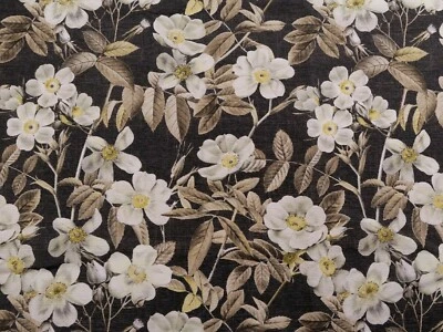 Dekostoff bedruckt, Loneta, Blumenmuster, Schwarz / Bunt, 140 cm - Bild 1 von 2