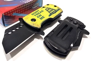 Snake DON'T TREAD ON ME Spring Open Assisted Money Clip Folding Pocket Knife - Picture 1 of 3