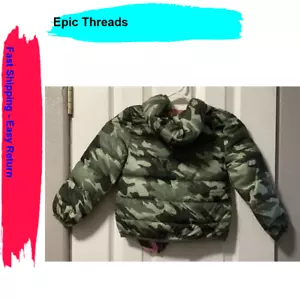 Epic Threads Big Girls Packable Jacket w/Bag Camo Pink Lining[ Sz 5] - Picture 1 of 2