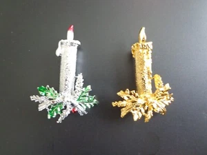 2 VINTAGE CHRISTMAS PINS / BROOCHES CANDLE DESIGN BY GERRYS - Picture 1 of 3