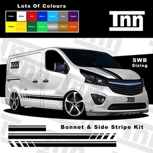 Stickers for Vauxhall Vivaro SWB MK1 MK2 MK3 Bonnet Side Stripes Van Graphics - Picture 1 of 12