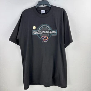VTG All Sport Tshirt XL Black Arizona Diamondbacks MLB World Series 2001 - Picture 1 of 9