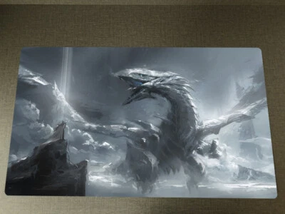 WVICM Playmat Trading Card Game Mat Anime Blue-Eyes White Dragon TCG CCG Mat - Image 1 of 4