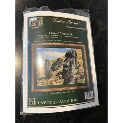 Kit de punto de cruz contado Kustom Krafts Isla de Pascua 20437 Foto 1 de 2
