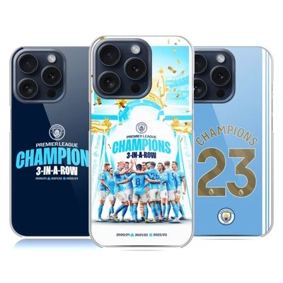 FUNDA OFICIAL MANCHESTER CITY MAN CITY FC 2023 CHAMPIONS PARA TELÉFONOS APPLE iPHONE Foto 1 de 4