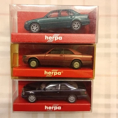 MERCEDES MB - lotto 3 mod. - 560 SEC + CKL Fac. + E320 Coupe - 1/87 H0 - Herpa - Immagine 1 di 4