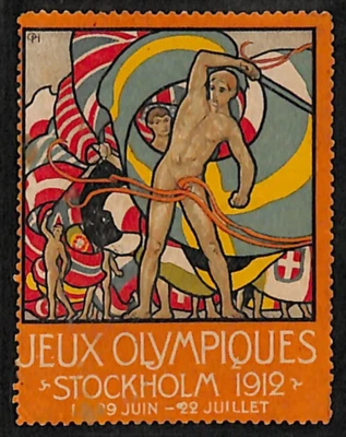 JUEGOS OLÍMPICOS 1912 ETIQUETA DE ESTOCOLMO *JEUX OLYMPIQUES* Sello de Suecia Como Nuevo MM VS102 Foto 1 de 4