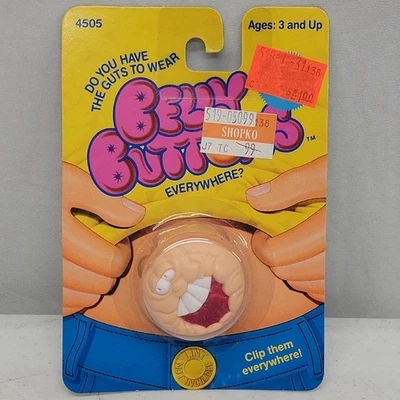 Vintage 1987 Hasbro Belly Buttons Clip NEW SEALED #4505 Funny Face Button Clip - Image 1 of 3