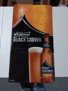 Budweiser Black Crown Metall Bier Schild 29,5" x 15,5" Blech Bar Wand 2013 Breweriana - Bild 1 von 5