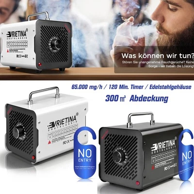 VRIETINA Edelstah Ozongenerator 65000mg/H Klein O3 Ozongerät Luftreiniger Auto Wohnung DE