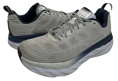 Hoka One One Bondi 6 Womens 10.5 D Wide Road Running Shoes Gray Blue - Image 1 of 4