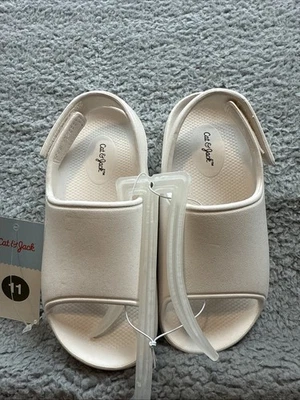 Cat & Jack Shoes Toddler Size 11 White Slide Sandals Water Pool Beach Summer New - Image 1 of 4