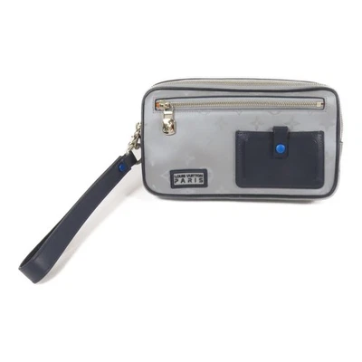 LOUIS VUITTON LV SHW Satellite Alpha Clutch Bag M44171 Coated Canvas Silver - Image 1 of 4