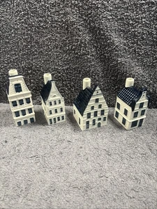 4 x KLM Delft Blue Miniature Dutch House Nos. 16, 31, 35 + 65 Empty - Picture 1 of 13