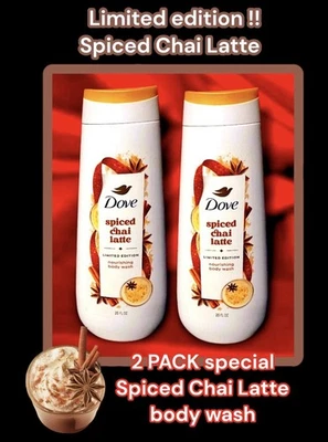 PACK de 2 jabones corporales Dove Spiced Chai Latte EDICIÓN LIMITADA 20 oz cada uno Foto 1 de 4