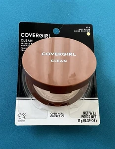 Covergirl Clean Pressed Powder #125 BUFF BEIGE Original TALC New, Sealed - Picture 1 of 6