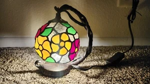 Blume Buntglas hängend klein Tisch Schreibtisch Lampe Nachtlicht - Bild 1 von 12