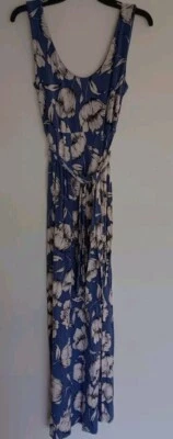 A Pea In The Pod Womens Maxi Maternity Dress Blue  Floral Sz M Sleeveless - Image 1 of 3