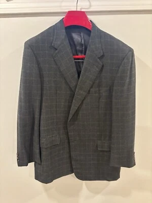 Blazer Hickey Freeman 46R para Hombres 100% Cachemira Gris Abrigo Deportivo a Cuadros *Ver Fotos* Foto 1 de 4